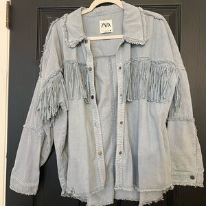 Zara Studded Fringe Jacket